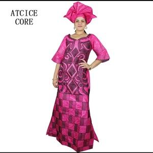 Beautiful African Embroidered Maxi Dress!